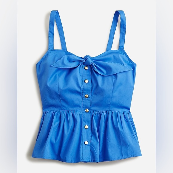 J. Crew Tops - NWT / J.Crew Tie-front button-up peplum top in cotton poplin